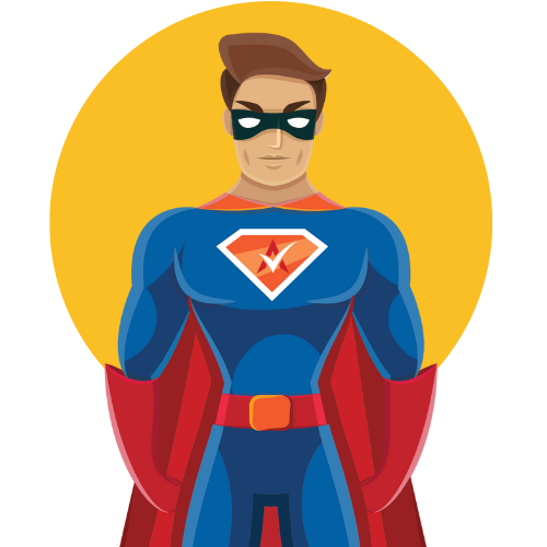 Activation Hero superhero mascot standing ready to defend gig workers' rights and fight wrongful deactivations