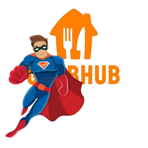 Activation Hero superhero with GrubHub branding, supporting deactivated GrubHub delivery drivers